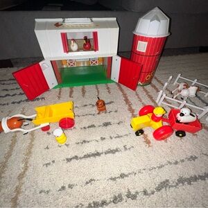 Fisher-Price Little People Farm Barn Silo Toy Vintage 1968/1986 Set